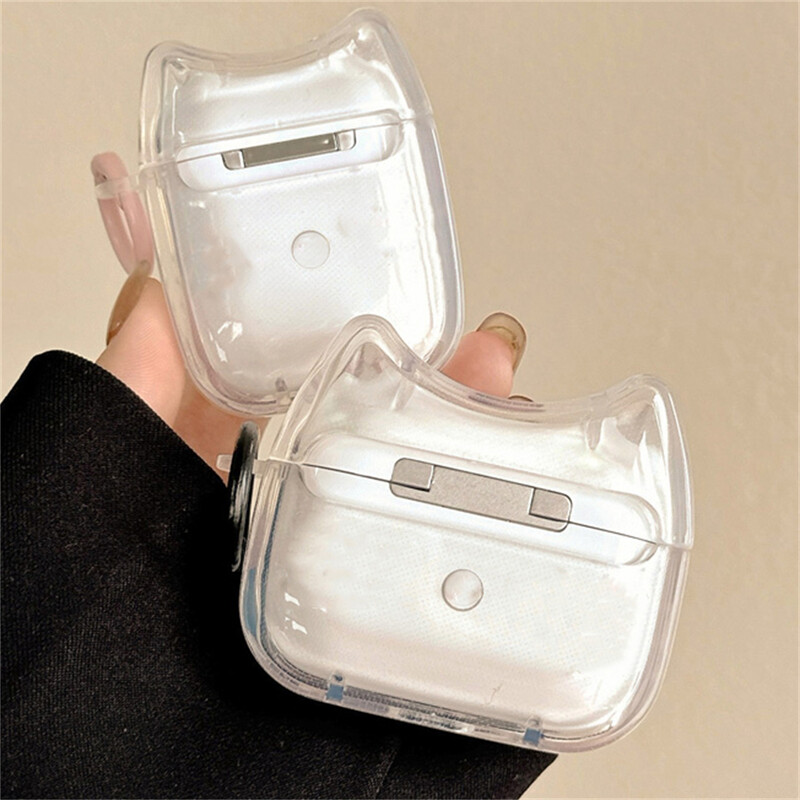 Kawaii Cute Drill Bowknot torbica za slušalice s mačjim ušima za AirPods 1 2 3 s privjeskom za ključeve, zaštitna školjka, meka navlaka za AirPods Pro 2