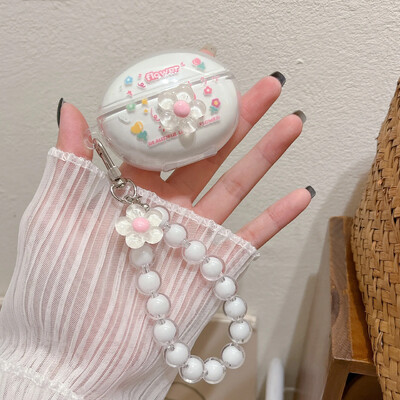 2024. Poklopac za slušalice za Huawei Freebuds 6i /5i. Simpatični cvijet, leptir, dizajn slatkiša, prozirna torbica za slušalice s lancem za zapešće