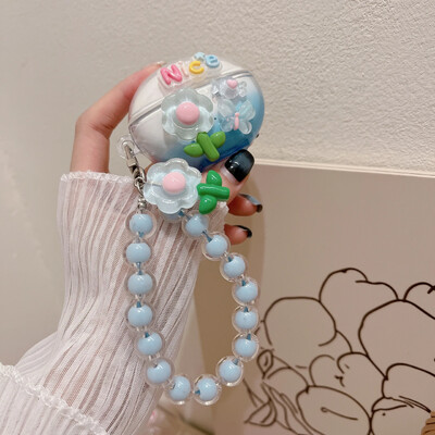 2024. Poklopac za slušalice za Huawei Freebuds 6i /5i. Simpatični cvijet, leptir, dizajn slatkiša, prozirna torbica za slušalice s lancem za zapešće