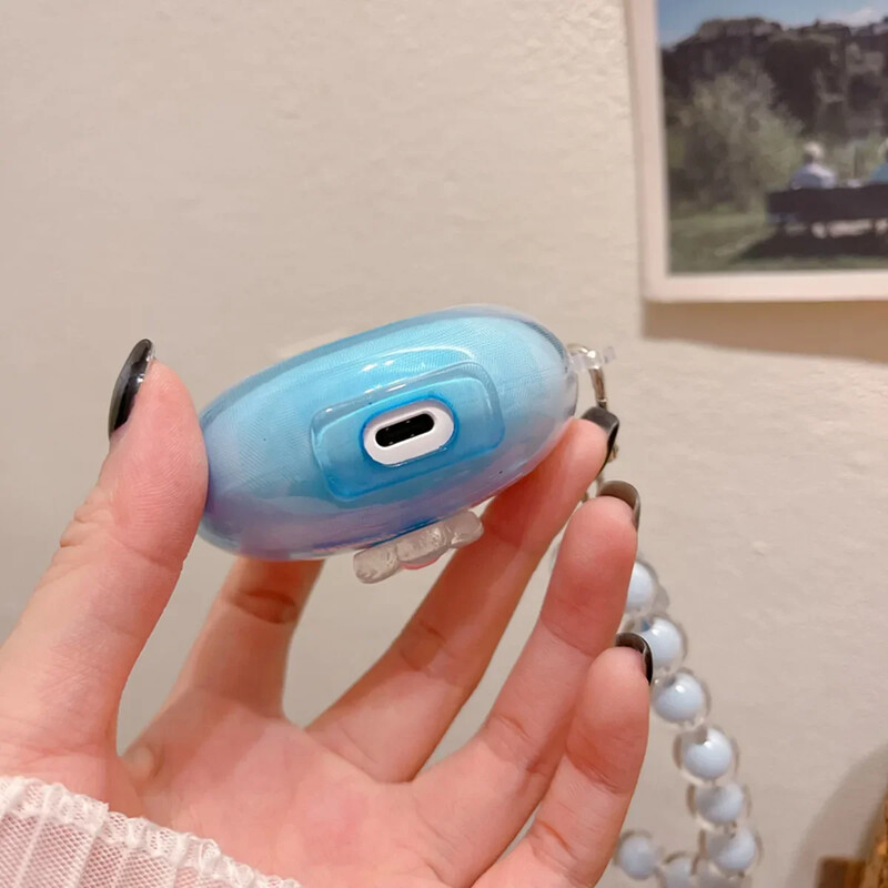 2024. Poklopac za slušalice za Huawei Freebuds 6i /5i. Simpatični cvijet, leptir, dizajn slatkiša, prozirna torbica za slušalice s lancem za zapešće