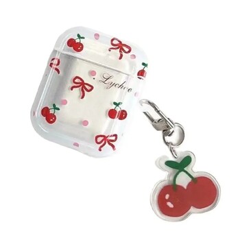 Κορεάτικη Cute Bow Cherry θήκη ακουστικών για Apple Airpods Pro 2 3 4 Κάλυμμα με Θήκες φόρτισης ακουστικών Charm Silicone για Airpods