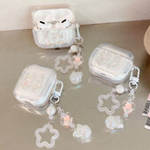 INS Laser Bow Transparent Case Stars Akrilni privjesak zvono privjesak za Apple Airpods 4 2024 Pro 2 1 3 Earphone Accessory torbice