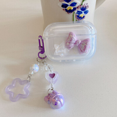 INS Laser Bow Transparent Case Stars Akrilni privjesak zvono privjesak za Apple Airpods 4 2024 Pro 2 1 3 Earphone Accessory torbice