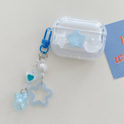 INS Laser Bow Transparent Case Stars Akrilni privjesak zvono privjesak za Apple Airpods 4 2024 Pro 2 1 3 Earphone Accessory torbice