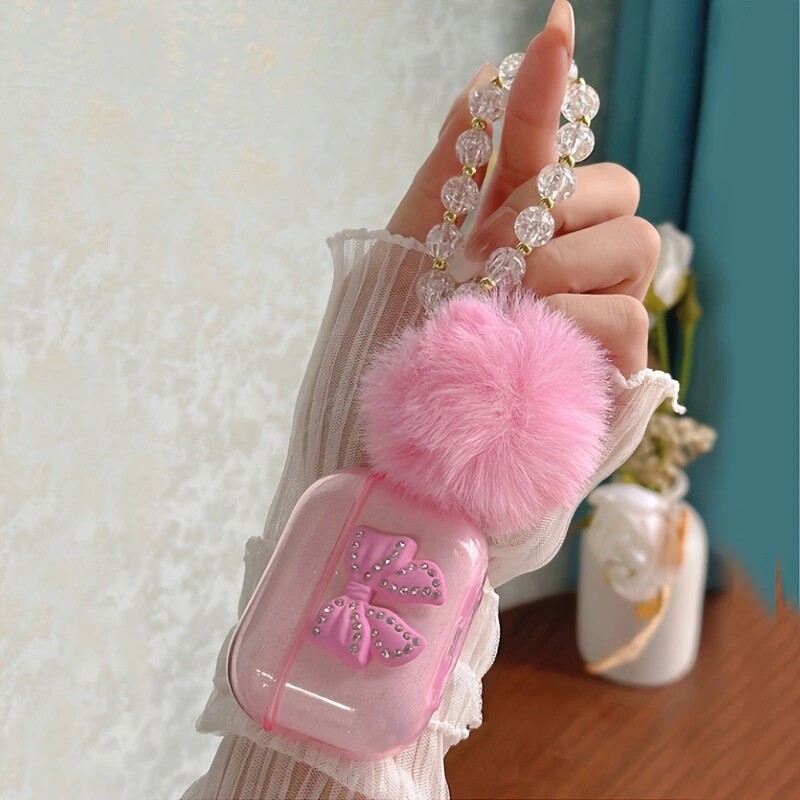 3D Pink Bow torbica Za Airpods 1/2 zaštitni poklopac za bežične slušalice Za Airpods pro/pro2 torbica s Haieball lancem