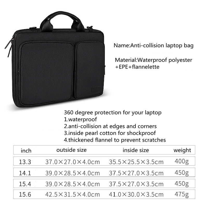 Vodootporna torba za prijenosno računalo za Macbook Pro Air Lenovo ASUS Hp Dell 13.3 14 15.6 16 inča Poklopac za prijenosno računalo Pink Grey Black
