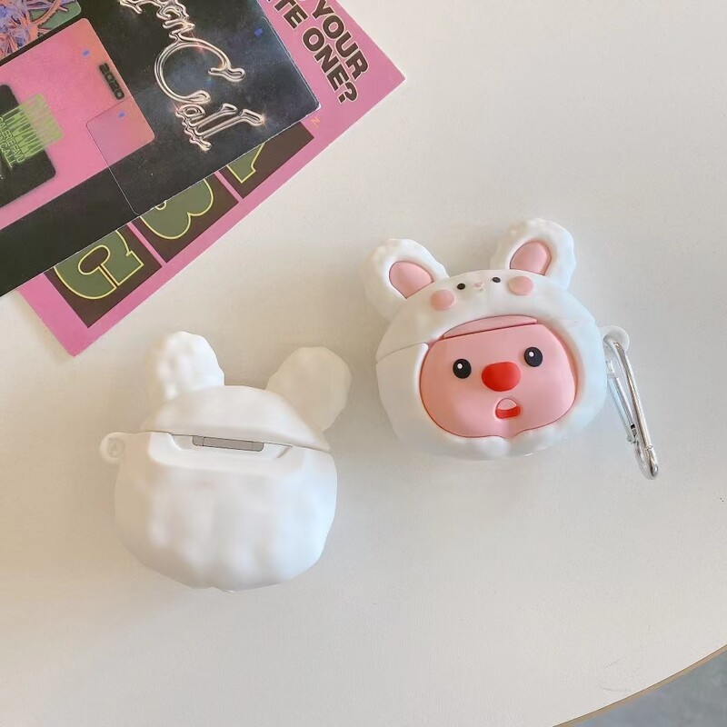 Animacinis filmas Little Beaver in Rabbit Hat silikoninis ausinių dėklas Airpods 1 2 3 4 Pro Pro 2 Accessories dangtelis