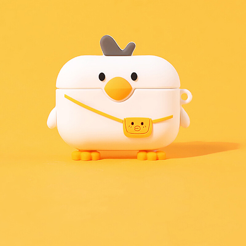 Vāciņš AirPods 4 2024 Black Duck austiņu maciņam AirPods Pro 1 2 3 Silikona mīkstais korpuss bezvadu austiņām Airpods 3