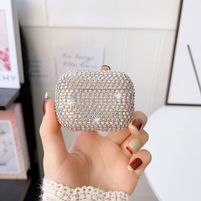 Luksuzna Bling Diamonds Glitter tvrda torbica za Airpods Pro 1 2 3 Dodaci za bežične Bluetooth slušalice za airpods pro 2 Cover