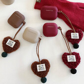 Husă pentru căști din silicon moale cu pandantiv de blană de pluș pentru AirPods 1 2 3 Pro 2 Pro2 4 ANC cu breloc capac de protecție pentru căști