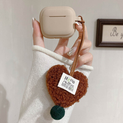 Husă pentru căști din silicon moale cu pandantiv de blană de pluș pentru AirPods 1 2 3 Pro 2 Pro2 4 ANC cu breloc capac de protecție pentru căști
