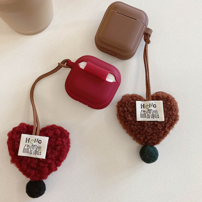 Husă pentru căști din silicon moale cu pandantiv de blană de pluș pentru AirPods 1 2 3 Pro 2 Pro2 4 ANC cu breloc capac de protecție pentru căști