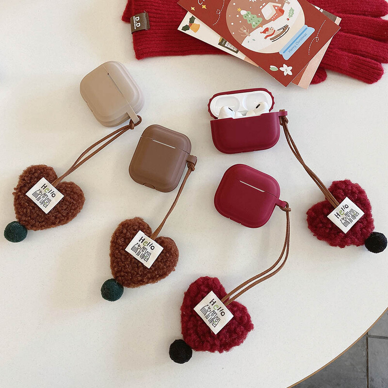 Husă pentru căști din silicon moale cu pandantiv de blană de pluș pentru AirPods 1 2 3 Pro 2 Pro2 4 ANC cu breloc capac de protecție pentru căști