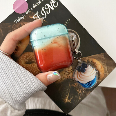 Gradient Blue Ink Dots Mekana zaštitna maska za AirPods Pro 2 AirPods 4 1 2 3 Bežične Bluetooth futrole za slušalice Ukras za tortu