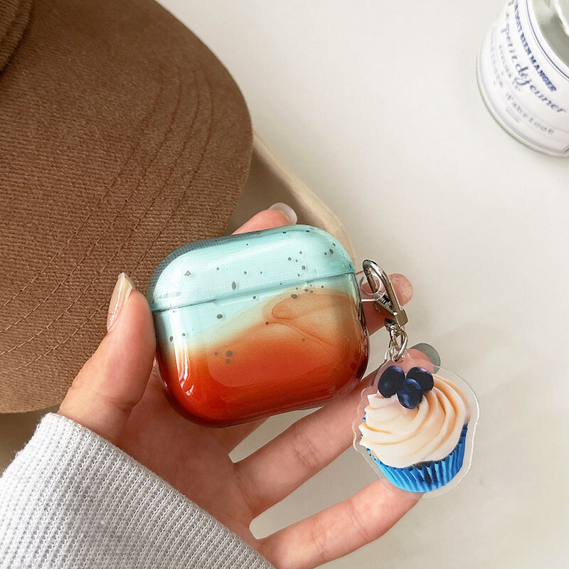 Gradient Blue Ink Dots Mekana zaštitna maska za AirPods Pro 2 AirPods 4 1 2 3 Bežične Bluetooth futrole za slušalice Ukras za tortu