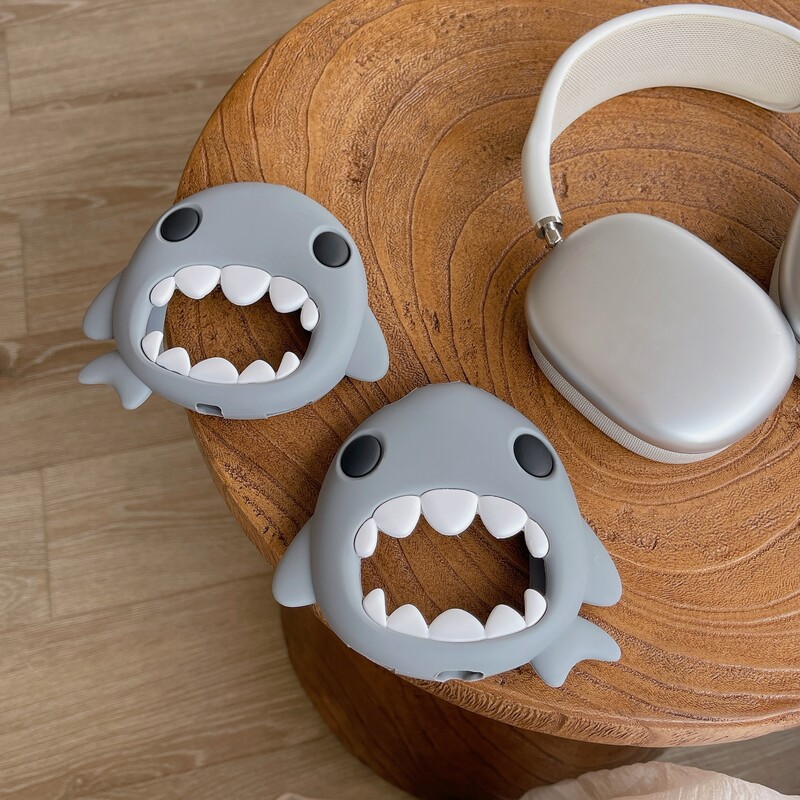 Защитен калъф с анимирана акула за Apple Airpods Max Калъф за слушалки Меки силиконови безжични слушалки за Airpods Max Аксесоари