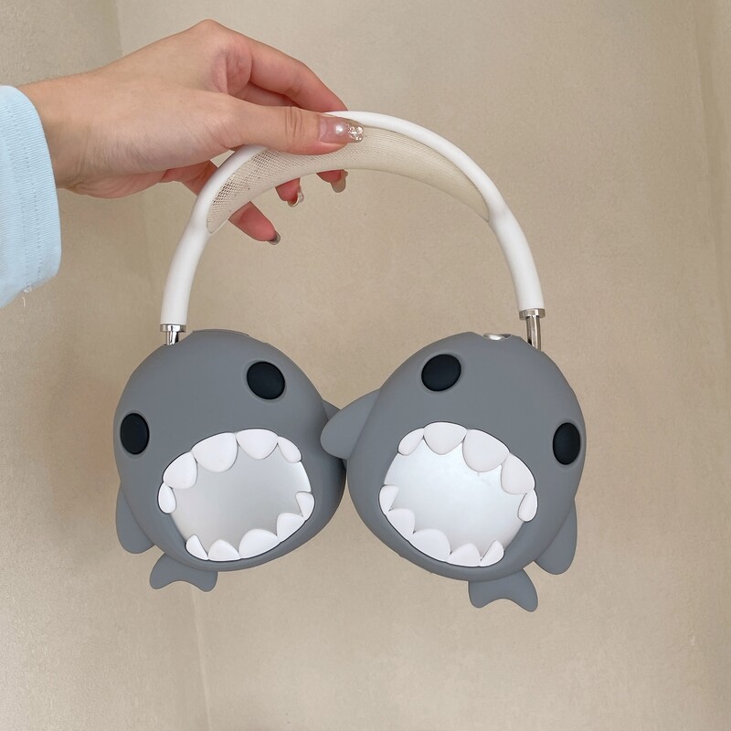 Защитен калъф с анимирана акула за Apple Airpods Max Калъф за слушалки Меки силиконови безжични слушалки за Airpods Max Аксесоари