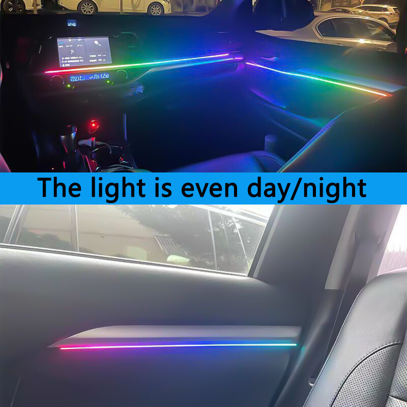 Paslėptas viso automobilio aplinkos apšvietimas Universali belaidė APP Dvigubo valdymo salono aplinkos šviesos spalvos LED dekoratyvinė šviesa