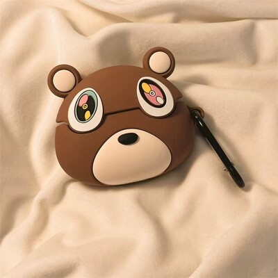Za AirPods 4 Case 3D Kawaii Kanye Dropout Bear Teddy Bear Kreativna torbica za slušalice za AirPods Pro2 1 2 3 Crtani silikonski poklopac