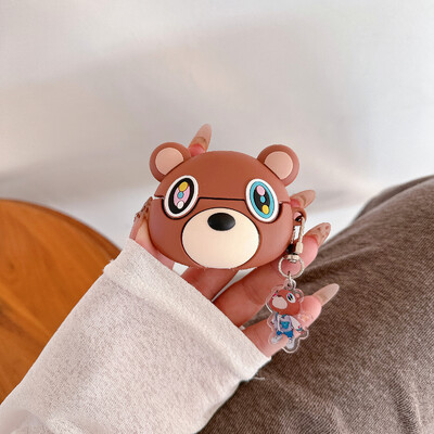 Za AirPods 4 Case 3D Kawaii Kanye Dropout Bear Teddy Bear Kreativna torbica za slušalice za AirPods Pro2 1 2 3 Crtani silikonski poklopac
