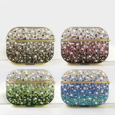 Luxury Gradient Rhinestone For Apple 2024 Airpods 4 Generation 1 2 3 Pro Glitter Diamond Case Γυναικεία κάλυμμα ακουστικών Bluetooth