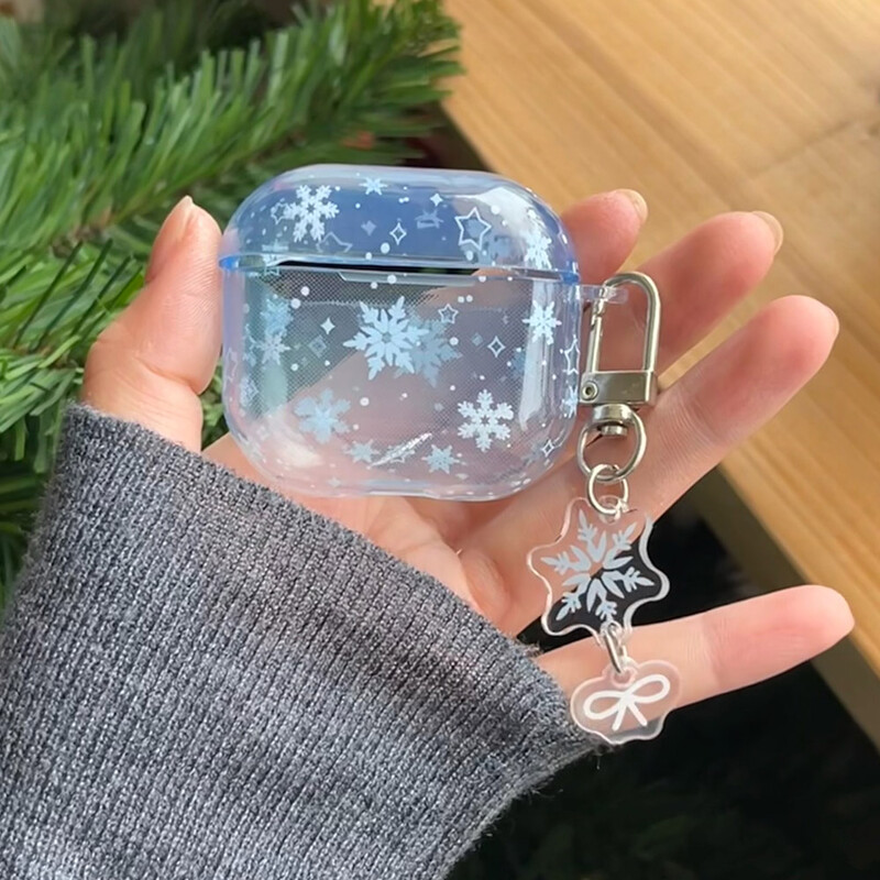 prekrasna zimska pahulja gradijent plava tpu maska za slušalice za airpods 4 2024 nova bluetooth torbica za slušalice za airpods 1 2 3 pro 2