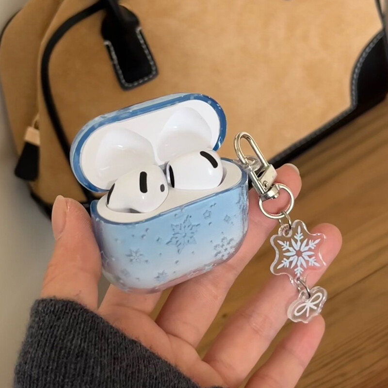 prekrasna zimska pahulja gradijent plava tpu maska za slušalice za airpods 4 2024 nova bluetooth torbica za slušalice za airpods 1 2 3 pro 2