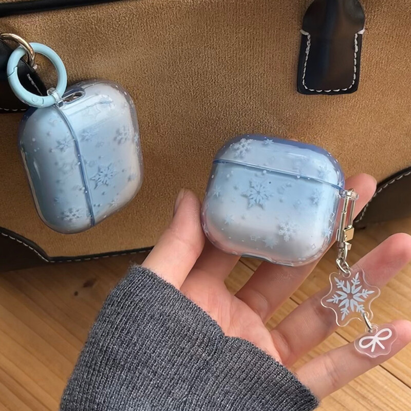 prekrasna zimska pahulja gradijent plava tpu maska za slušalice za airpods 4 2024 nova bluetooth torbica za slušalice za airpods 1 2 3 pro 2