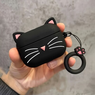 Zaštitna futrola za slušalice dizajna slatke bradate mačke Silikonski materijal prikladan za AirPods 1/2/3/Pro zaštitna futrola za slušalice