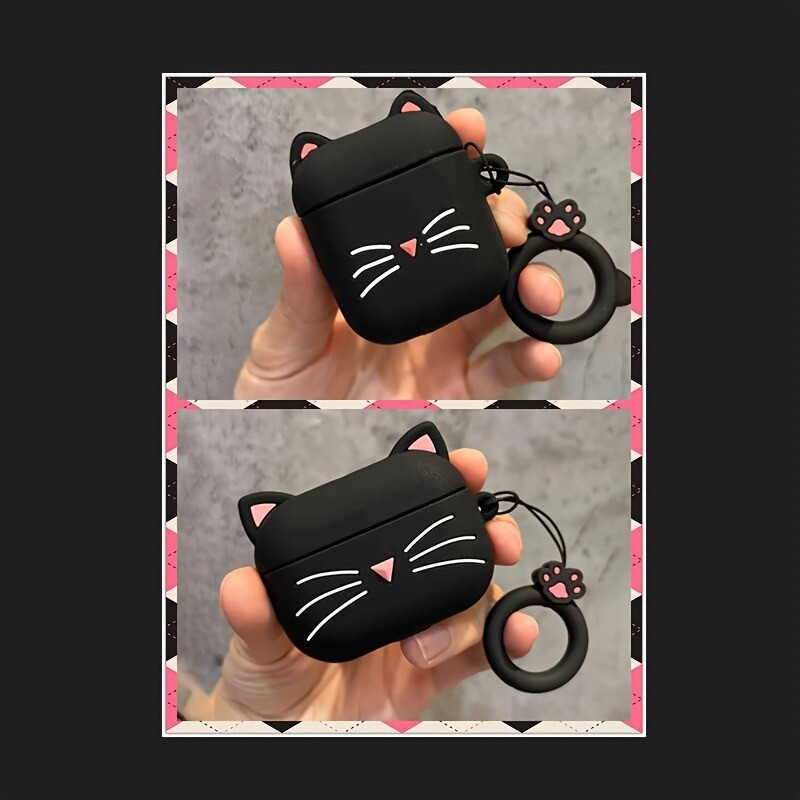Zaštitna futrola za slušalice dizajna slatke bradate mačke Silikonski materijal prikladan za AirPods 1/2/3/Pro zaštitna futrola za slušalice