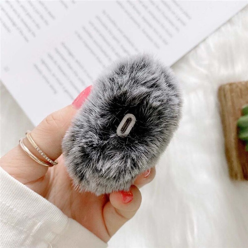 Mekana krznena futrola sa zečjim ušima za AirPods 1 2 Fluffy kutija za bežično punjenje s karabinerom Plišana navlaka za Airpods Pro Case Capa