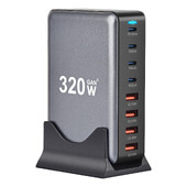 320W GaN punjač USB C Fast Desktop 8-priključni USB Type C PD punjač Fast Charge 3.0 USB Type C brzi punjač za iPhone15 14 Samsung