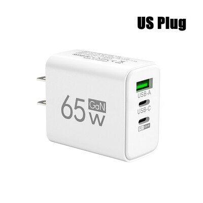 GaN greito įkrovimo 65 W USB tipo C įkroviklis EU KR PD 3.0 greito įkrovimo sienelė telefono adapteriui, skirta iPhone 15 Xiaomi Huawei Samsung