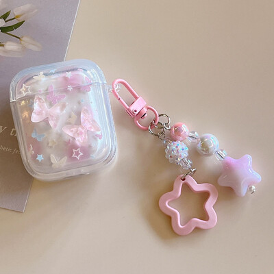 Prekrasna 3D leptir torbica za slušalice s privjeskom za AirPods 1 2 3 4 3rd Shell Soft Cover za AirPods Pro 2 Pro2 Zaštitne futrole