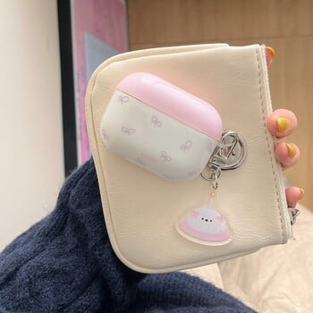 Ins Pink Bow with Cute Little Dog μενταγιόν θήκη για AirPods 1 ή 2 3 4 Pro 2 Θήκες ακουστικών