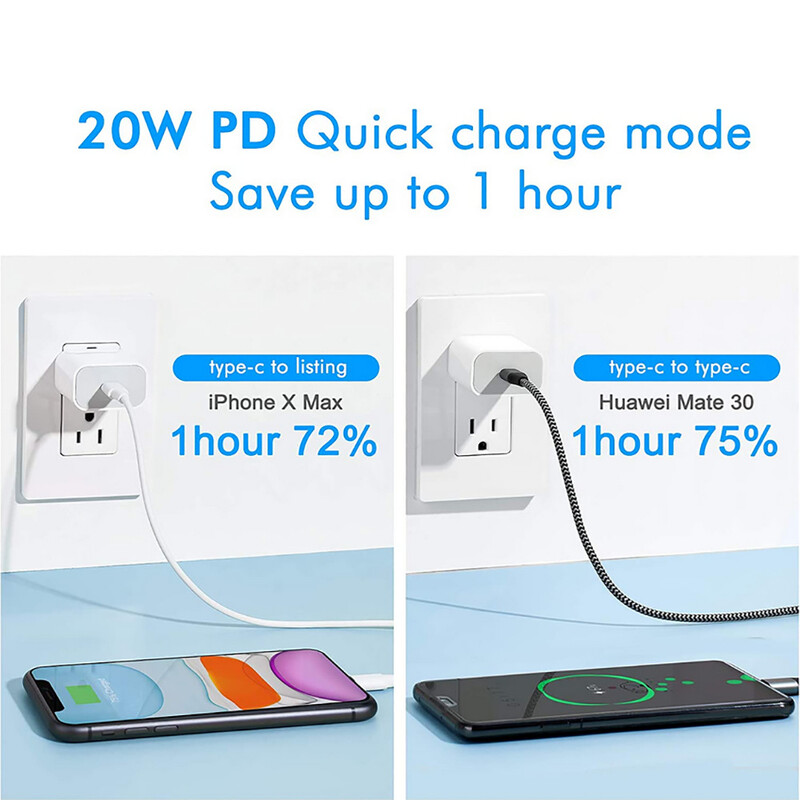 20W PD EU/US brzi punjač za Apple iPhone 15 14 12 13 11 pro Max mini punjač USB-C 9V 5V 3A strujni adapter Kabel za brzo punjenje