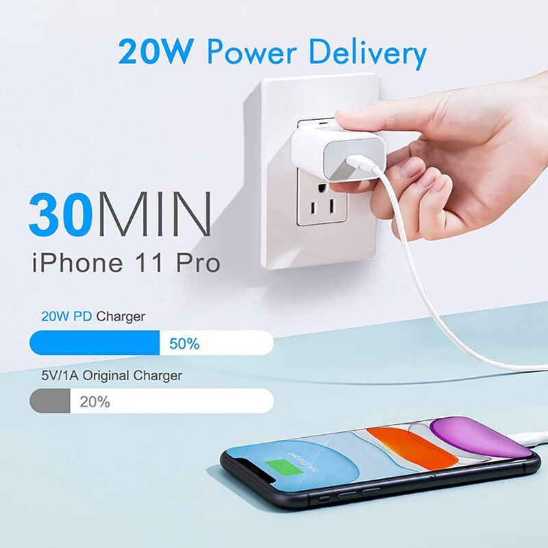 20W PD EU/US brzi punjač za Apple iPhone 15 14 12 13 11 pro Max mini punjač USB-C 9V 5V 3A strujni adapter Kabel za brzo punjenje