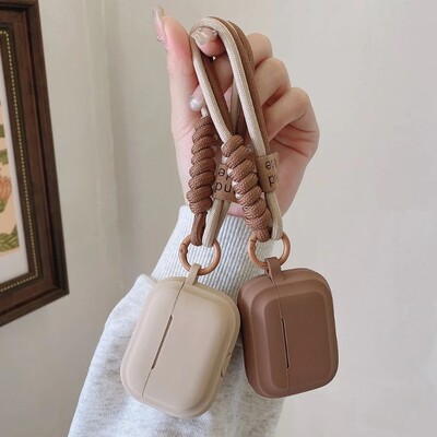 Mekana silikonska torbica za slušalice boje karamele s narukvicom za sprječavanje pada par Za airpods 2 3 pro 2 bluetooth kutija za punjenje