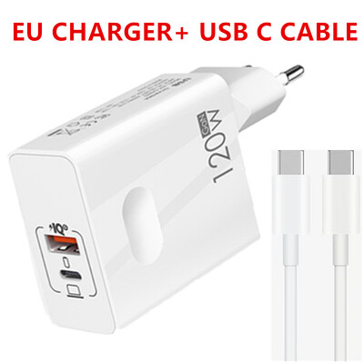 Încărcător USB C 120W Gan Super Rapid PD pentru Laptop Tablete iPhone 15 iPad Macbook OPPO Samsung Xiaomi Adaptor de încărcare rapidă USB