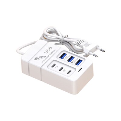 6 U 1 USB punjač 35 W PD tip C punjač za brzo punjenje zidni adapter za telefon brzi punjač 3.0 USB čvorište EU US utikač USB punjač tipa C