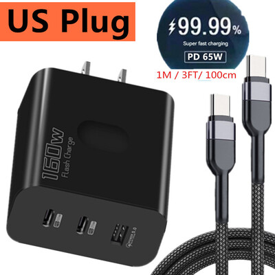 Încărcător USB 160W Adaptor de încărcare rapidă USB tip C Încărcare rapidă 3.0 PD Încărcător pentru telefon mobil pentru iPhone Samsung Xiaomi Redmi OPPO