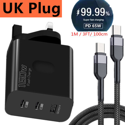 Încărcător USB 160W Adaptor de încărcare rapidă USB tip C Încărcare rapidă 3.0 PD Încărcător pentru telefon mobil pentru iPhone Samsung Xiaomi Redmi OPPO