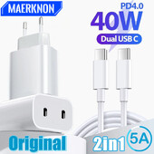 40W USB PD punjač 2 porta Tip C Quick Charge EU/US utikač za iPhone15 Huawei Samsung Xiaomi Adapter punjača za brzo punjenje telefona