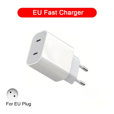 40W USB PD punjač 2 porta Tip C Quick Charge EU/US utikač za iPhone15 Huawei Samsung Xiaomi Adapter punjača za brzo punjenje telefona