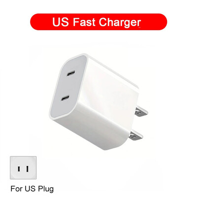 40W USB PD punjač 2 porta Tip C Quick Charge EU/US utikač za iPhone15 Huawei Samsung Xiaomi Adapter punjača za brzo punjenje telefona