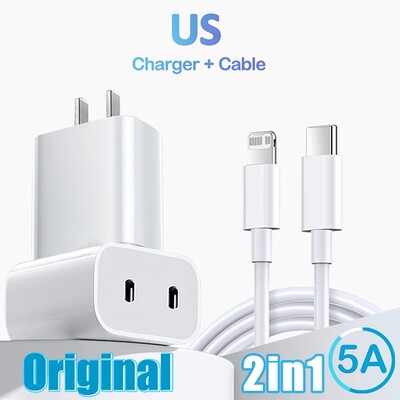 40W USB PD punjač 2 porta Tip C Quick Charge EU/US utikač za iPhone15 Huawei Samsung Xiaomi Adapter punjača za brzo punjenje telefona