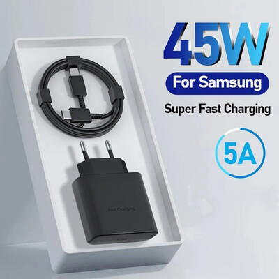 45W Snel pentru Samsung Oplader S24 S23 S22 S21 Ultra S20 Fe Plus A54 A53 A 52S A51 Snel Opladen Usb Type C Cablu Acces Telefon