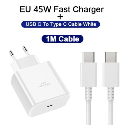 45W Snel za Samsung Oplader S24 S23 S22 S21 Ultra S20 Fe Plus A54 A53 A 52S A51 Snel Opladen Usb Type C Kabel Telefon Accesso