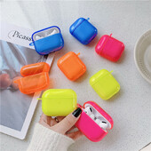 Neonska fluorescentna torbica za slušalice u boji za Apple Airpods 2 ili 1 kućišta Poklopac za bežične slušalice za Airpods Pro 3 meke TPU futrole