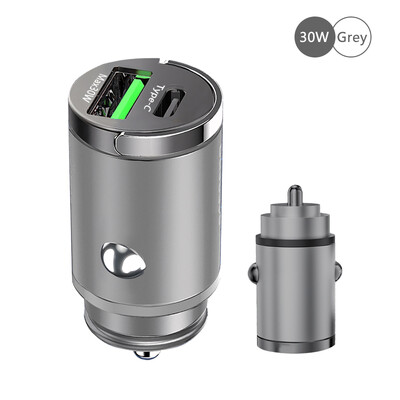 100 W Mini automobilinis įkroviklis žiebtuvėlis Greitas įkrovimas iPhone QC3.0 Mini PD USB Type C automobilinis telefono įkroviklis, skirtas Xiaomi Samsung Huawei